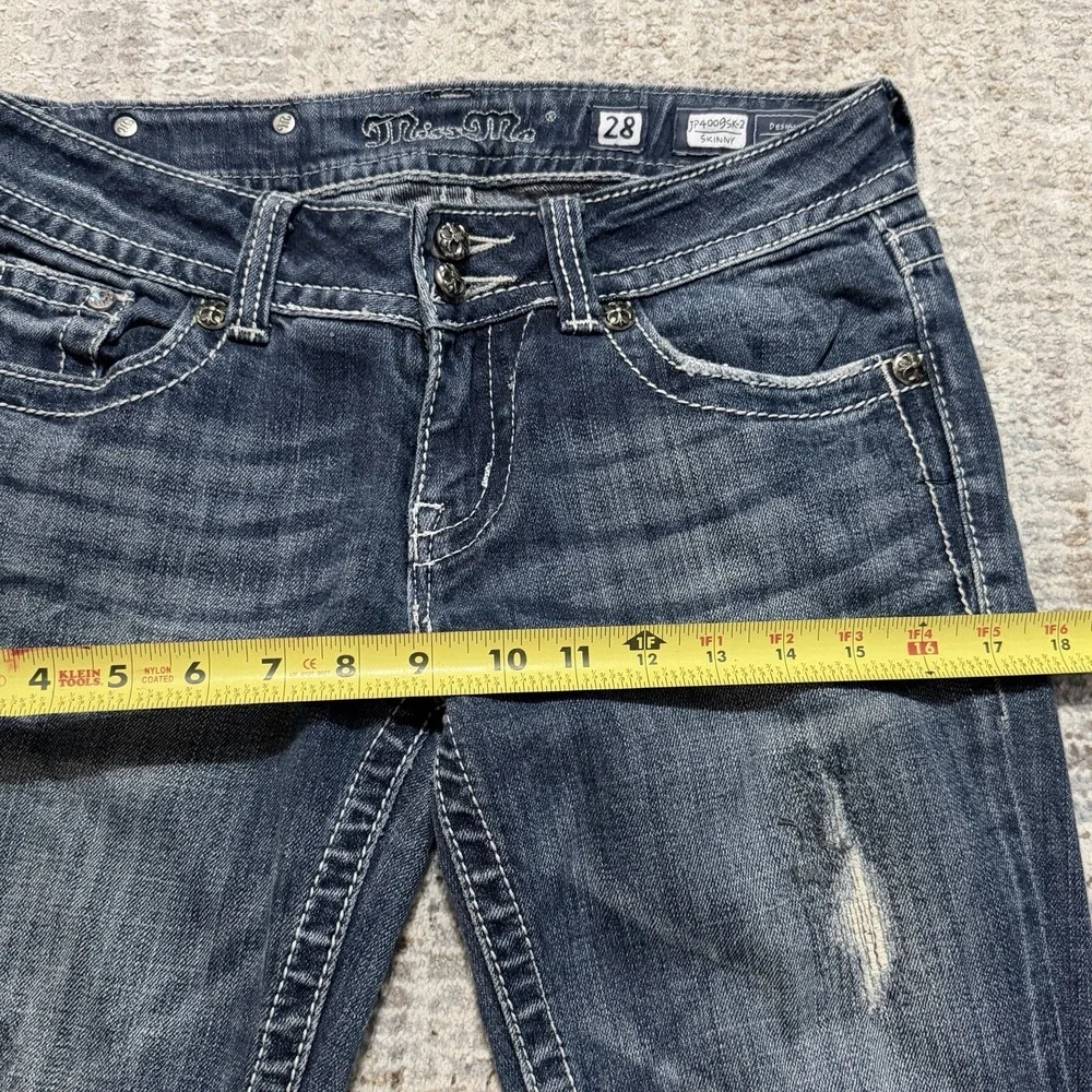 Miss Me Jeans Women 28 Skinny Low Rise Stretch Denim Medium Wash Signature 28x30 - Picture 6 of 10